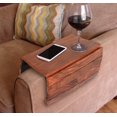 thumbnail image 5 of Willart Sofa Armrest Tray Couch Sheesham Wood (Rosewood) Table Mat for Drinks Snacks (Brown), 5 of 9