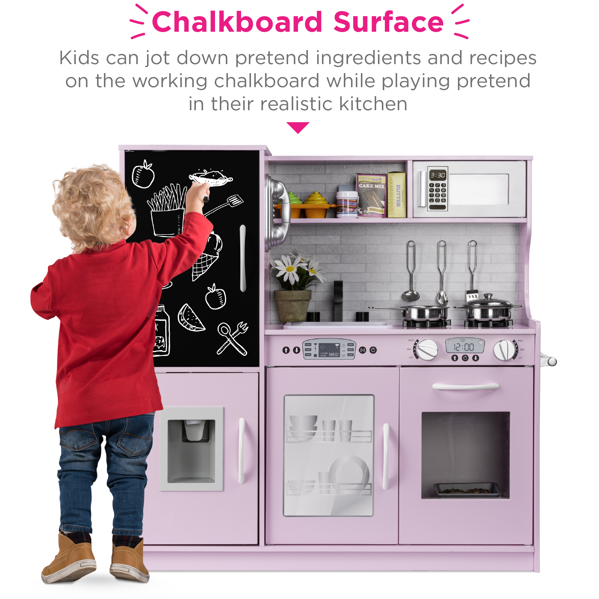 Best Choice Products Wooden Play Kitchen For Kids, Light Pink photo 2