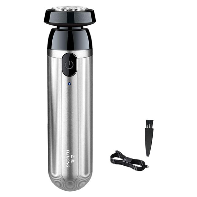 Mini de afeitar eléctrica, maquinilla de afeitar rotativa, maquinilla de afeitar con pantalla de luz LED y carga USB Plata Zulema Afeitado eléctrico