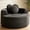 Black+Gray, variant on Arouseden 54" Black Oversized Round Chaise Lounge Chair Indoor,Upholstered Single Sofa Chair with Curved Armrest and Backrest,Boneless Deep Seat Round Chairs for Living Room