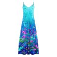 thumbnail image 5 of Puntoco Vestidos Mujer Moda Elegante Verano Casual Sólido V-Cuello Camis Vestido Largo Sin Mangas, 5 of 5