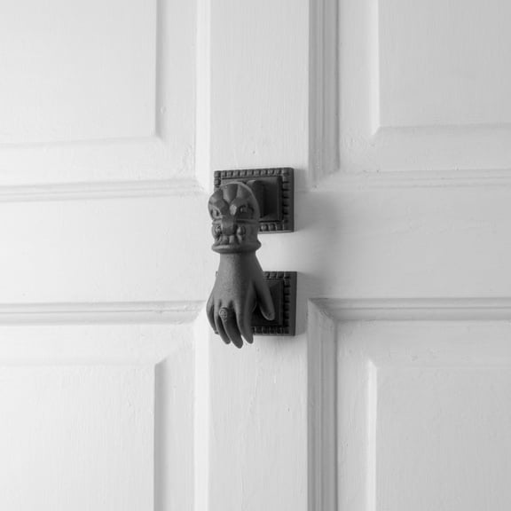 Renovators Supply Door Knockers for Front Door 4" Cast Iron Hand Shaped Door Knocker w/Screws