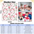 thumbnail image 2 of Floral Throw Blanket, Pink Rose Floral Throw Blanket, Soft Cozy Flannel Flower Blankets, Fluffy Fuzzy Rosebuds Wildflowers Print Blankets for Girls Women Gifts Home Sofa Couch Bed Decor, 50x60 Inch, 2 of 6