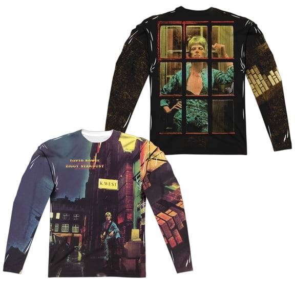 David Bowie - Ziggy Star Dust (Front/Back Print) - Regular Fit Long Sleeve Shirt - Medium