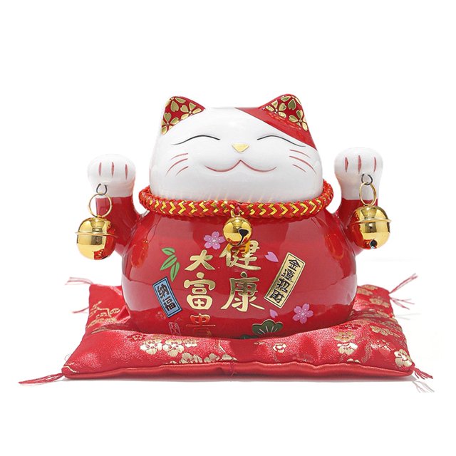 Golden Cat Room Decorations Office Desk Happy Chinese New Year Multicolor Home Decoration Business Ceramic