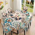 thumbnail image 2 of Xoenoiee Boho Mandala Rooster Chicken Pattern Tablecloth Set with 6 Chair Covers, Rectangle Tablecloth and Seat Protector Slipcovers for Family Dinners & Holiday Parties, 2 of 6