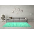 thumbnail image 3 of Ahgly Company Machine Washable Indoor Round Abstract Turquoise Blue Contemporary Area Rugs, 7' Round, 3 of 4