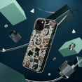thumbnail image 4 of DistinctInk Clear Hybrid Case for Apple iPhone 12 Mini (5.4" Screen) - Whimsical Feline Paradise: A Colorful Cartoon Pattern - Raised Bezel Screen Guard, 4 of 8