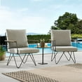 thumbnail image 2 of Rio 2-Piece Metal and Wood Hairpin Leg Patio Chair in Sandstone, 2 of 3