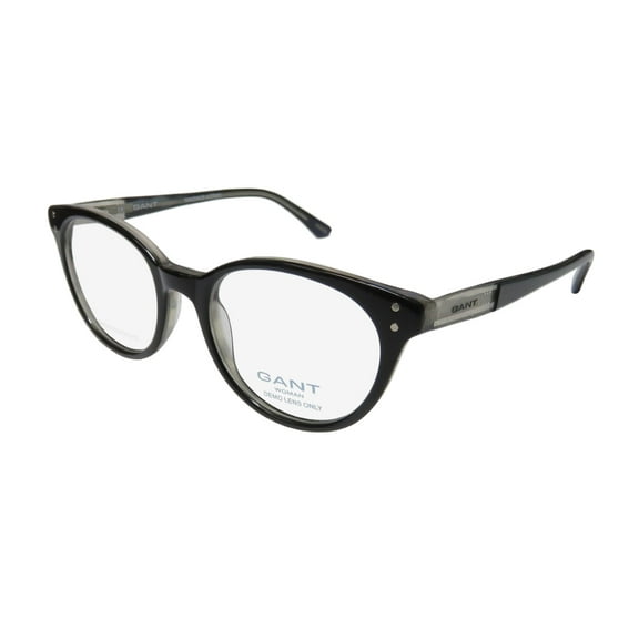 NEW GANT 4041 WOMENS/LADIES CAT EYE FULL-RIM BLACK / TRANSPARENT GRAY AUTHENTIC EXCLUSIVE TRENDY CAT EYES FRAME DEMO LENSES 49-19-140 FLEXIBLE HINGES EYEGLASSES/EYEGLASS FRAME