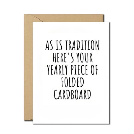 Yearly Tradition Greeting Card - Humorous Design for Any Occasion - Blank Inside with Envelope