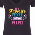 thumbnail image 4 of Inktastic My Favorite People Call Me Mimi with Flowers Women's V-Neck T-Shirt, 4 of 5