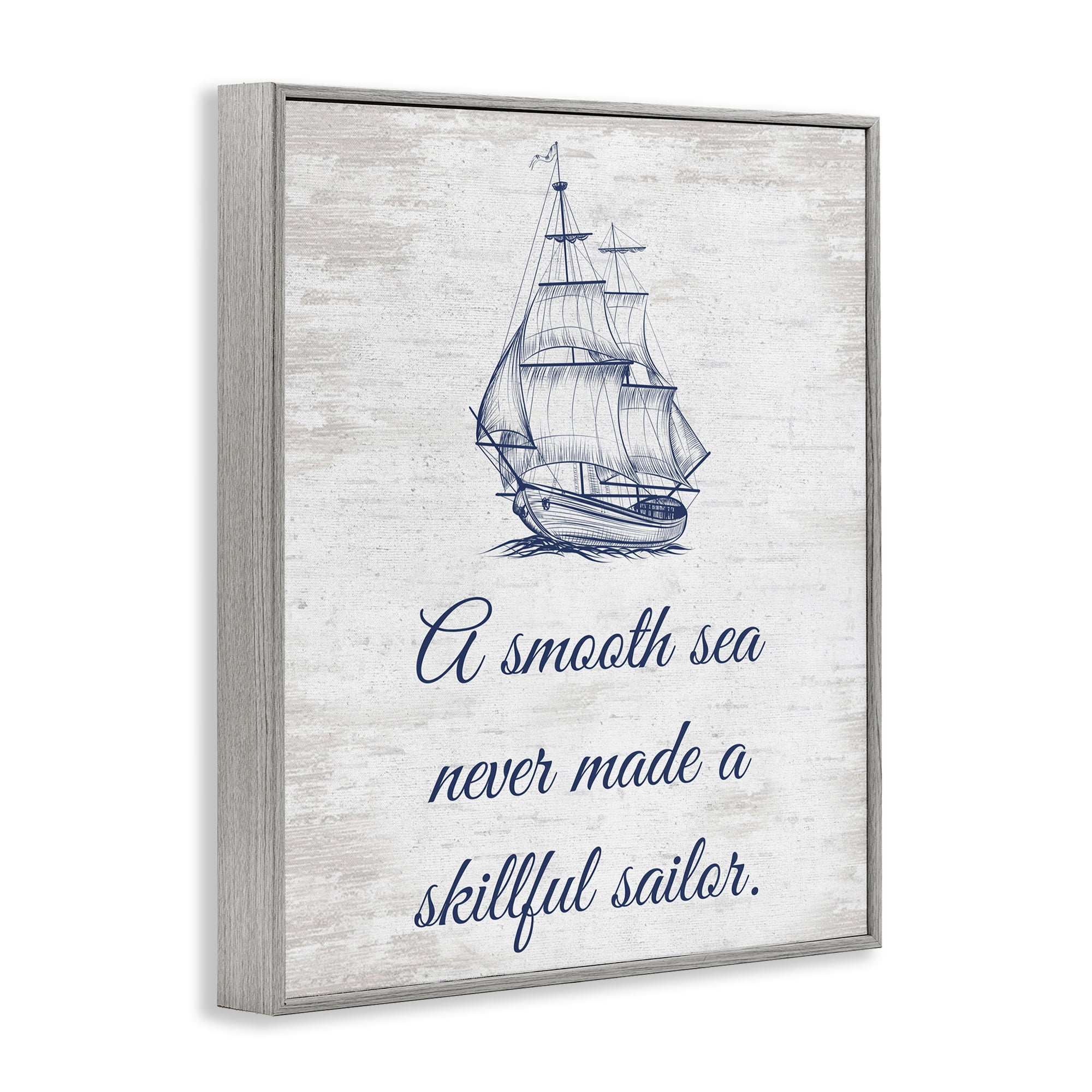 Stupell Industries Inspiring Skillful Sailor Transportation Painting Gray Framed Art Print Wall Art, 11 x 14