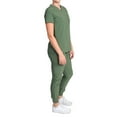 thumbnail image 2 of Medgear Fleur Women's Stretch Scrub Set with Zip Pocket Top and Jogger Pants, Olive, 2X-Large, 2 of 3