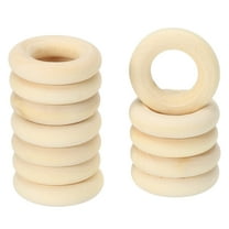 Uxcell 25mm/1Inch Wooden Rings for Crafting, Natural Wood Rings Unfinished Macrame Rings 60 Pcs