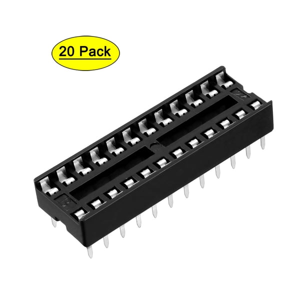 Uxcell 20pcs 7.62mm Pitch de fila 2, 24 pines planos DIP IC adaptador de chip