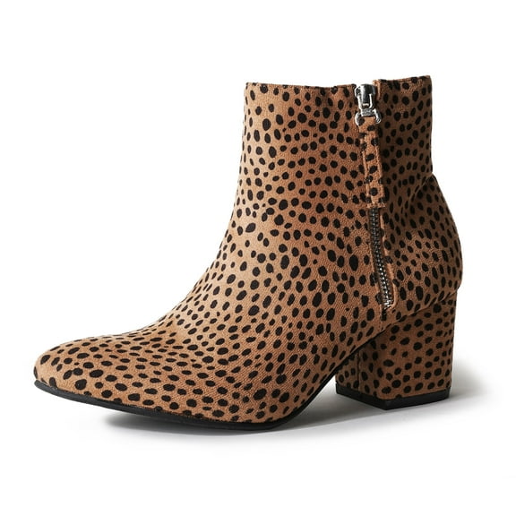 J. Adams Zuma Ankle Bootie – Closed Pointed Toe Low Block Heel Zip Up Boot