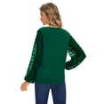 thumbnail image 4 of LAVA Womens Long Sleeve Blouse V Neck Swiss Dot Tops Business Casual Work Shirts (Green, S), 4 of 10