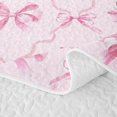 thumbnail image 5 of Erosebridal Princess Bow Tie Quilt King, Cute Ribbon King Coverlet Set, Pink Reversible, Soft Pink, 3-Piece (1 Bedspread and 2 Pillowcases), 5 of 7