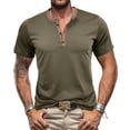 thumbnail image 2 of TSADFHJI T-Shirts Graphiques pour Hommes Automne T-Shirts de Sport Gym Musculation Course Randonnée Active Demi-Zip Manches Courtes TG Vert, 2 of 8