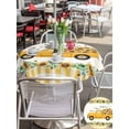 thumbnail image 5 of Outdoor Tablecloth with Umbrella Hole for Patio/Picnic/Party/Camping, Yellow Sunflowers Waterproof Table Cloth Round Cover Washable, Summer Spring Botanical Truck Bees Check (Dia 60"), 5 of 9
