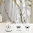 thumbnail image 6 of Golden Marble Semi Sheer Curtains Drapes for Living Room, Bedroom, French Doors Window 96 Inches Long, Vintage Abstract Modern Art Rod Pocket Chiffon Curtain Drapery Voile Draperies Panel, 6 of 8