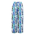 thumbnail image 5 of Women’s Summer Loose Wide Leg Floral Print Pants Elastic Waist Drawstring Trousers with Pockets for Casual Daily Wear Dark Blue XL, 5 of 7