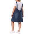 thumbnail image 3 of Agnes Orinda Women's Plus Size Denim Overall Dress V Neck Sleeveless Casual Jean Jumper Dress with Pockets 3X Black Blue, 3 of 6