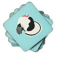 thumbnail image 2 of Carolines Treasures BB8162FC Royal Palm Turkey Blue Check Foam Coaster, Set of 4, 2 of 3