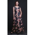 thumbnail image 2 of Bimba Floral Women Long Floral Party V NeckÂ&nbsp;DressÂ&nbsp;Front Slit Sleeveless Maxi Gown-Small, 2 of 5