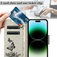 thumbnail image 2 of Allyteh Google Pixel 8 Pro Wallet Case, Premium PU Leather Butterfly Embossed Flip Stand Cards Holder Hand Wrist Wallet Case Cover for Google Pixel 8 Pro, Gray, 2 of 3