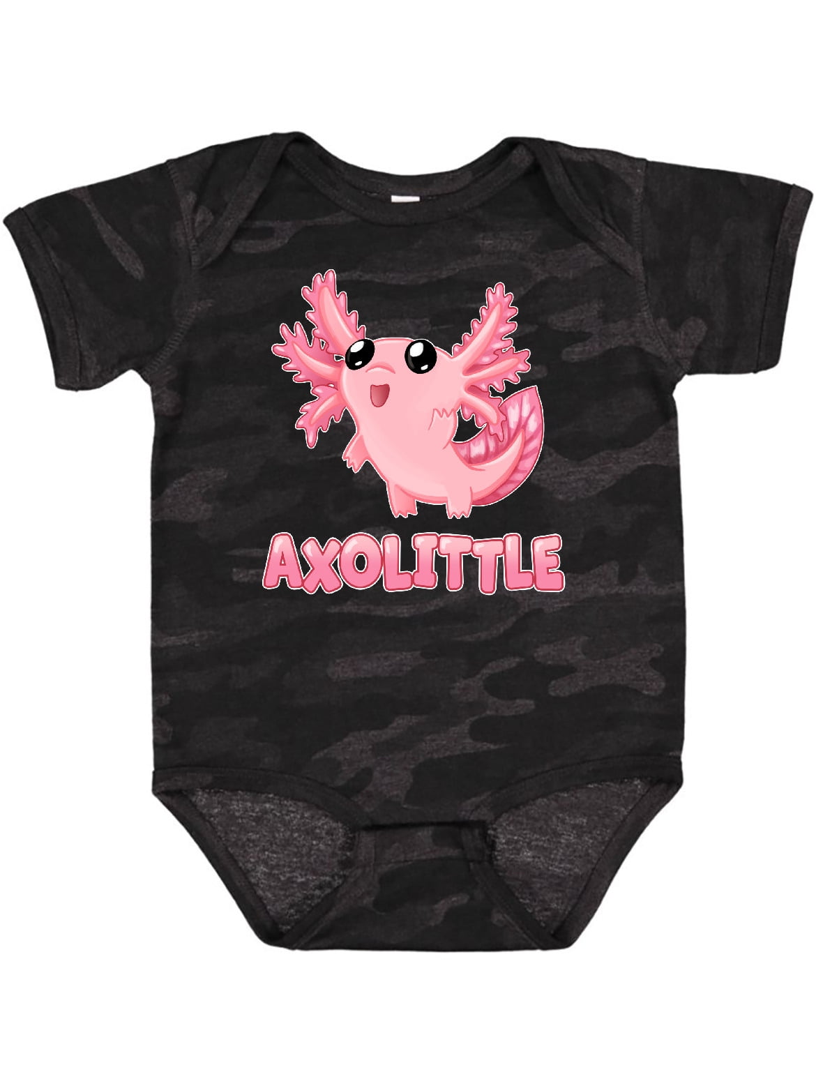 Inktastic Axolittle Cute Baby Axolotl Newborn Short Sleeve Bodysuit Unisex Storm Camo Newborn Walmart Com