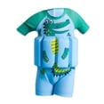 thumbnail image 3 of Traje de baño de flotación para niños, secado rápido, entrenamiento de natación, estampado de dinosaurio verde, bañador 110 centímetros, 3 of 9
