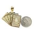thumbnail image 2 of 10k yellow solid Gold playing card Pendant charm casino fine jewelry unisex 7.9g, 2 of 12