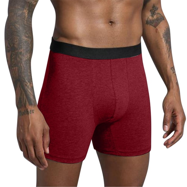 Fiudx Ropa Interior Masculina, Pantalones Cortos de Algodón Cómodos, Calzones Bóxer Transpirables, Cintura Elástica Ancha, Corte Bajo, Uso Diario Deportivo, Ideal para La Moda Masculina, Tela Suave a