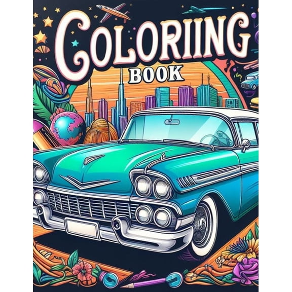 Coloring book: classic cars coloring book for kids with the size of US letter, and more than 30 pages, (Paperback)