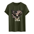 thumbnail image 6 of UVEASISHA Mens 4th of July T-Shirts Vintage USA Flag Eagle Graphic Tees Independence Day Crewneck Patriotic Shirt Holiday Casual Short Sleeve Tshirt Army Green M, 6 of 6