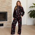thumbnail image 4 of Xixirimido Lips Print Sweatsuits for Women Plus Size 2 Piece Outfit Long Sleeve Sweatshirt Wide Leg Sweatpants Fall Winter Fashion Lounge Set Tracksuit for Valentine's Day, Medium, 4 of 7