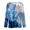 thumbnail image 4 of EIMELI Hauts Quotidiens pour Femmes Manches Longues Confortables Blouse à Imprimé Dégradé Tunique Décontractée Manches Longues Col Rond Chandail Chemises, 4 of 4