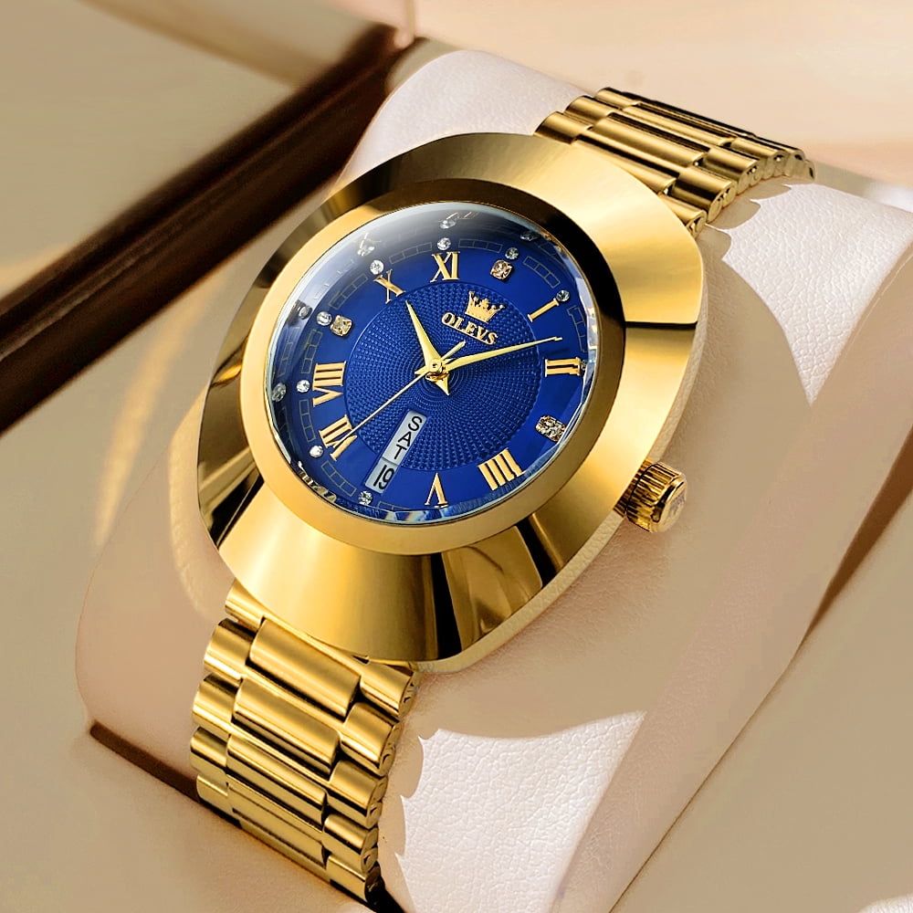 OLEVS Watches for Women Luxury Dress Waterproof Analog Quartz Fashion Gold Plated Tungsten Steel Roman Numeral Date Classic Female Ladies Watches Women Wrist Watches Gift Relojes para Mujer