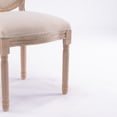 thumbnail image 3 of Noble House French Country Upholstered Dining Chair with Cushion Back and Solid Wood Base, Beige & Natural, Set of 2, 3 of 12