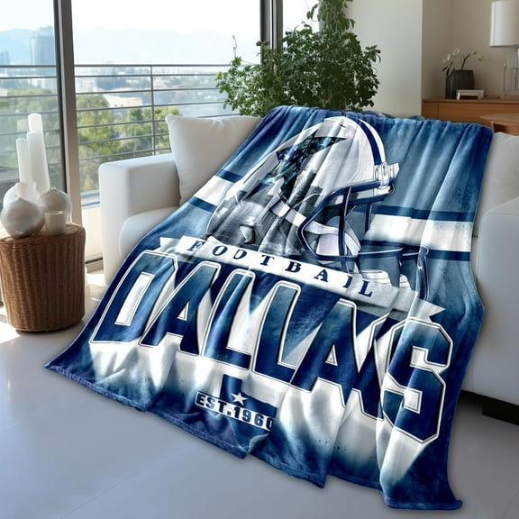 Dallas Football Blanket Gifts for Men Women Classic Double Layer Fabric Warm Blankets, Soft Lightweight Flannel Throw Blankets for Football Fans Gifts 60" x 50"