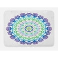 thumbnail image 1 of Rainbow Mandala Bath Mat, Boho Rosette Pattern with Hearts and Star Ornamental Oriental Composition, Plush Bathroom Decor Mat with Non Slip Backing, 29.5" X 17.5", Multicolor, by Ambesonne, 1 of 2