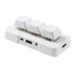 TFixol MK321U Compact Wired Mechanical Keyboard with Customizable 3-Key Layout, Blue Switch, Type-C Interface, and Detachable Cable for Gaming and Office Use (White/Black Options)