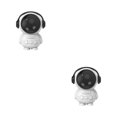 thumbnail image 3 of Cateissary *Astronaut-Shaped Small Fan Portable USB Charging Leafless Handheld Can Mini With Lanyard Hang Neck Fan for Home Office blanco 2piezas, 3 of 6