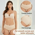 thumbnail image 3 of Women High Waisted Underwear Shapewear, Seamless Briefs Full Coverage Ladies Panties 2Black+2Skin 2XL, 3 of 7