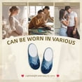 thumbnail image 7 of Fotbe Abstract Ocean Waves Pattern Women's Fuzzy Curly Fur Memory Foam Loafer Slippers Indoor Outdoor Slippers Winter Home Shoes-37/38, 7 of 7