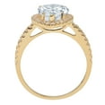 thumbnail image 4 of 2.38 ct Pear Cut Natural Swiss Blue Topaz with Simulated Diamond Halo Accents 18K Yellow Gold Womens Engagement Ring, 4 of 5