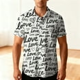 thumbnail image 2 of Awdenio Men's T-shirts Valentines Day Heart Short Sleeve Beach Button Down Causal Top Print Hawaii Shirts, 2 of 9
