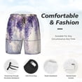 thumbnail image 3 of Balery Lavender Blooms Window Bañador para hombre, shorts de playa de secado rápido con entrepierna y forro de compresión-Large, 3 of 6